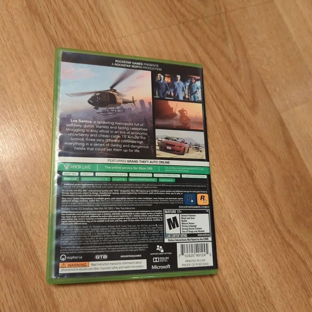 Grand Theft Auto V GTA5 Microsoft Xbox One 2013 Rockstar UNTESTED